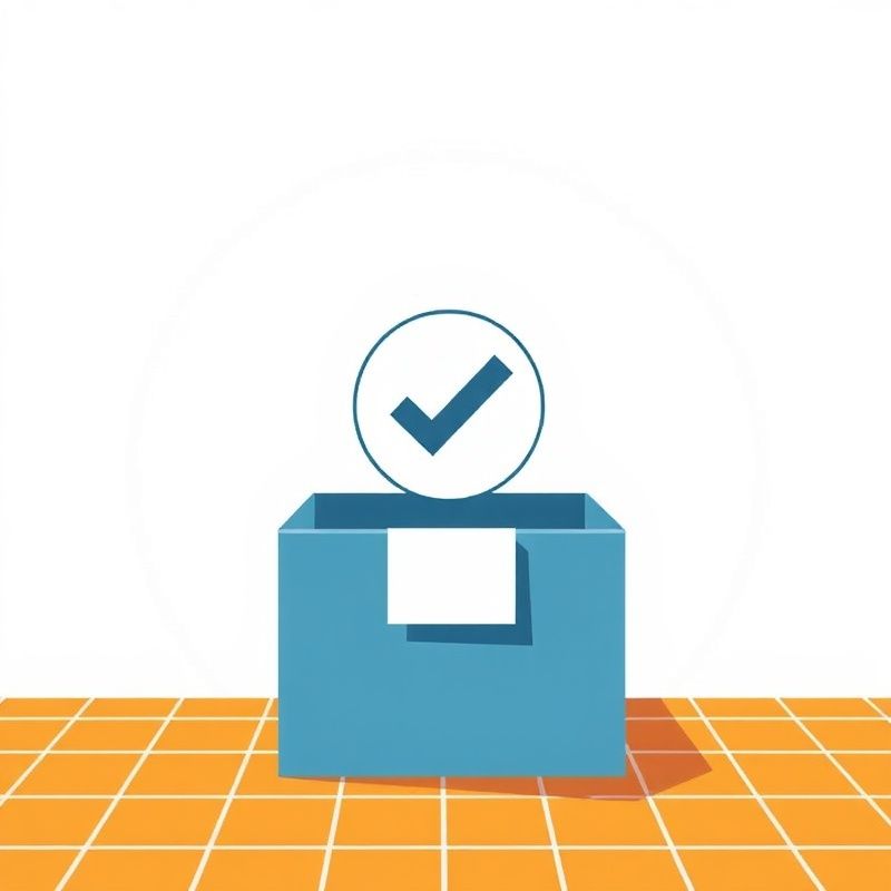 Icono de confirmación con un tick dentro de una caja de paquete