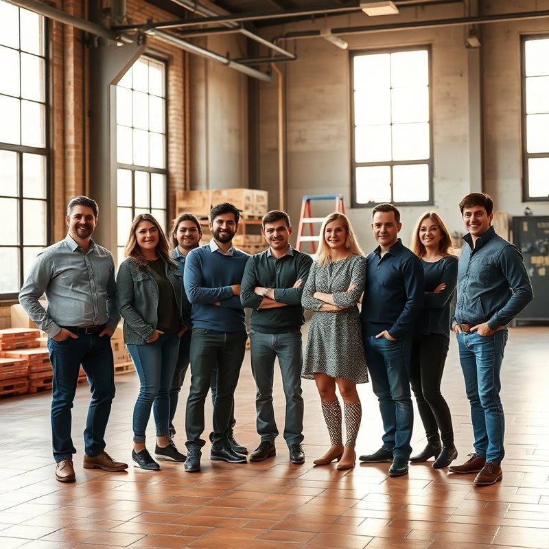 Equipo de Echocpanda en una oficina de almacén en Barcelona